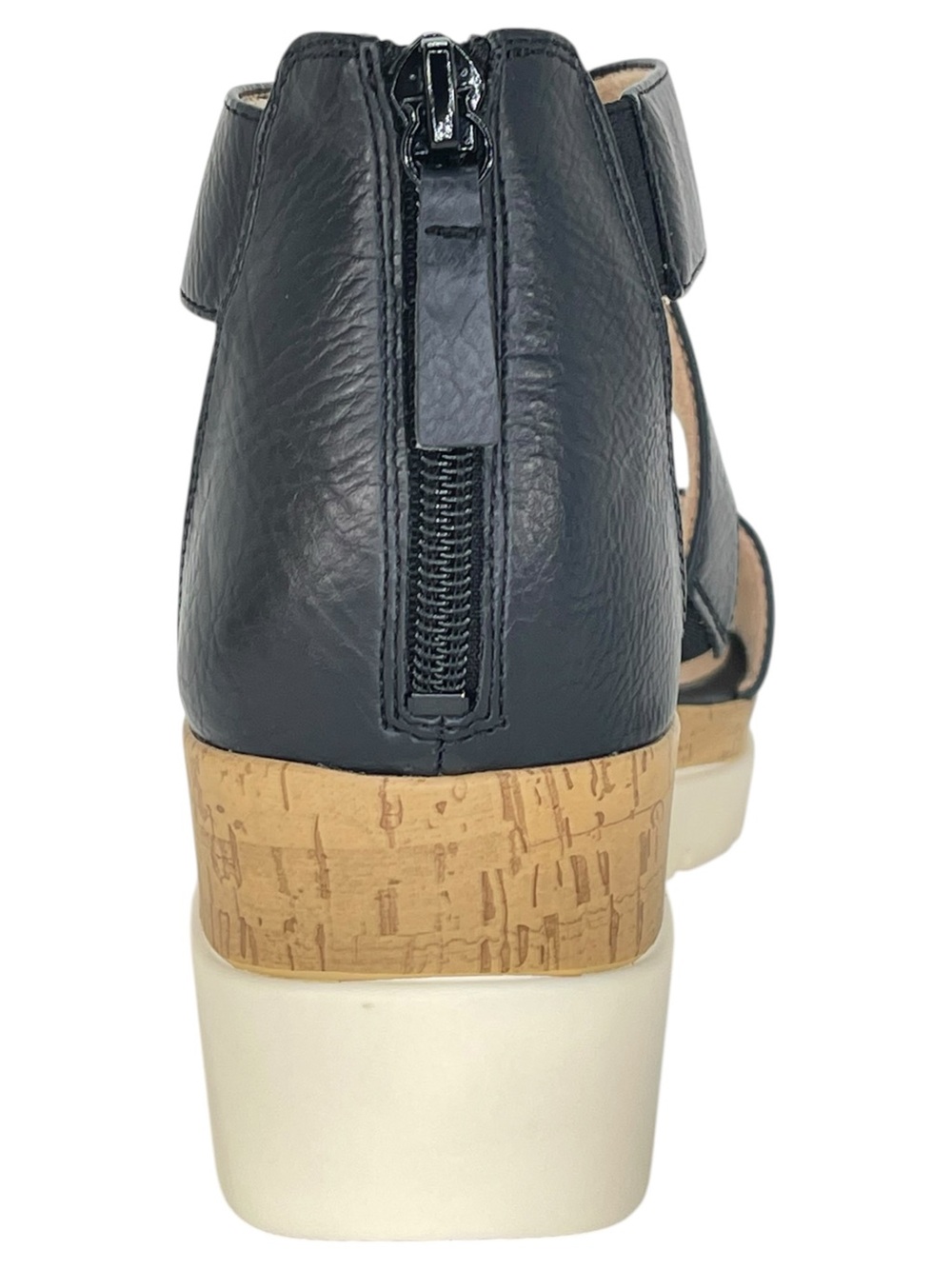 SOUL Naturalizer Goodtimes Black Faux Leather Womens Wedge Sandals Size 9W - Picture 4 of 12